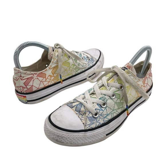 Converse Chuck Taylor All Star Pride Rainbow Bottom Star Top Low Unisex M 4 Wo 6 - Picture 1 of 9